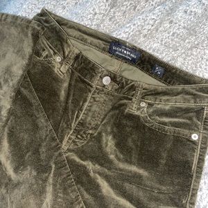 Lucky Brand Velvet Olive Green Skinny Jeans